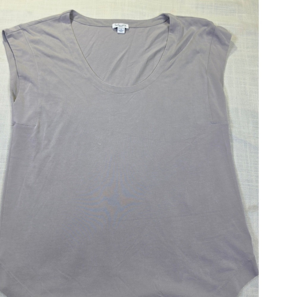 Splendid Womens Scoop Neck Cap Sleeve T-Shirt Mauve Gray Modal Blend ST8713 S